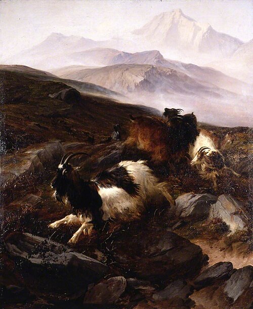 Catching Wild Goats on Moel Siabod, 1862, Thomas Sidney Cooper