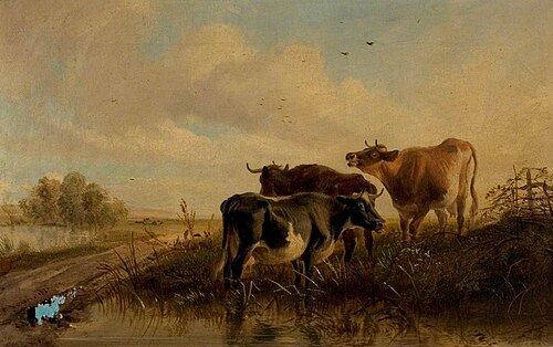 Cattle in Landscape, Evening, 1862, Thomas Sidney Cooper