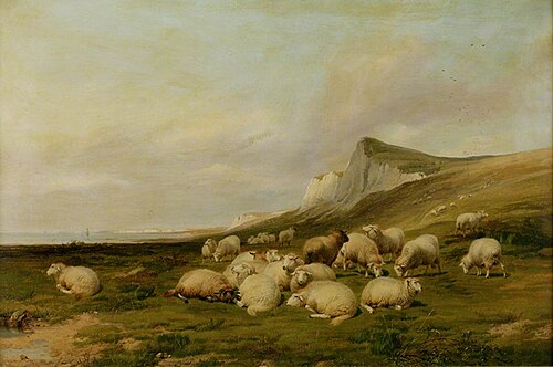Sheep on the Kentish Coast, 1865, Thomas Sidney Cooper
