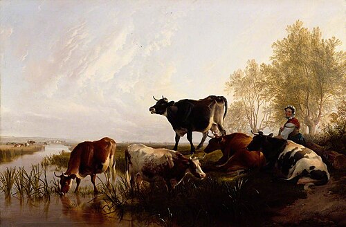 Milking Time in the Meadows, 1869, Thomas Sidney Cooper