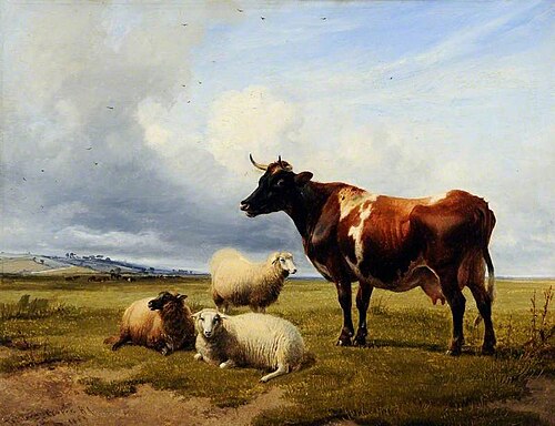 Morning, Canterbury Meadows, Kent, 1869, Thomas Sidney Cooper