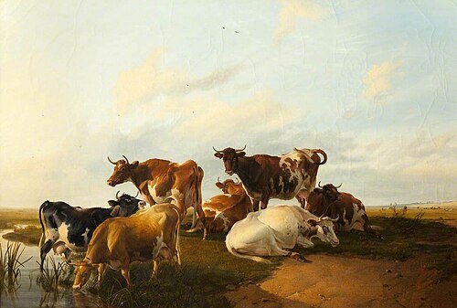 Evening in the Meadows, 1871, Thomas Sidney Cooper