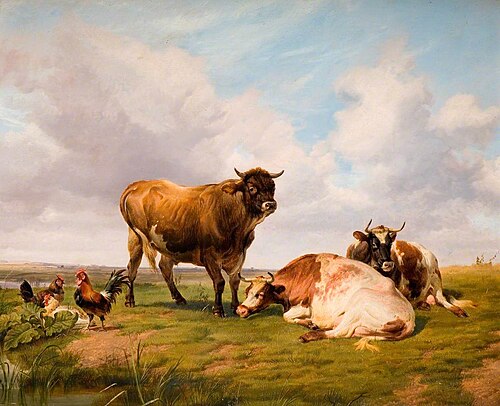 Landscape with Cattle and Fowl, 1874, Thomas Sidney Cooper