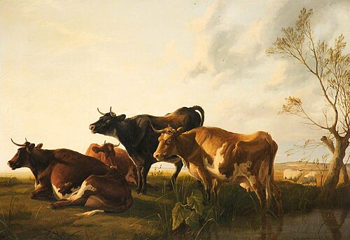 Cattle in a Meadow, Evening, 1875, Thomas Sidney Cooper