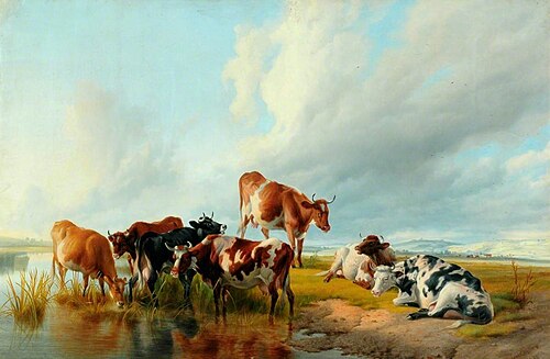 A Group of Cattle, 1877, Thomas Sidney Cooper
