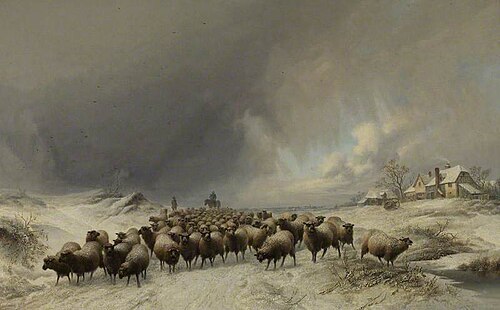 To Market in a Snow Drift, 1887, Thomas Sidney Cooper