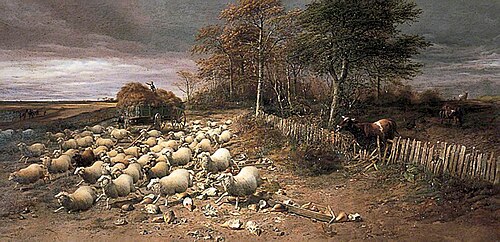 Sheep Stampeding in a Storm, 1890, Thomas Sidney Cooper