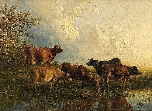 An Evening Drink, 1897, Thomas Sidney Cooper