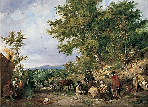 Country Lane with Gypsies, , Thomas Sidney Cooper