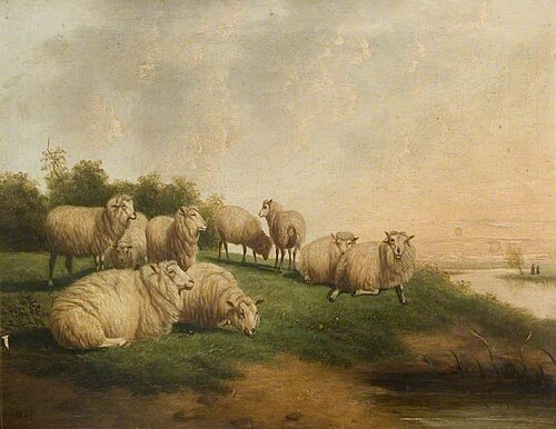 Landscape with a Flock of Sheep Resting, , Thomas Sidney Cooper