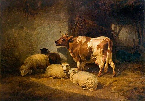 A Cow and Sheep, , Thomas Sidney Cooper