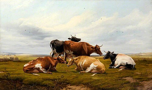 Five Cows in a Landscape, 1874, Thomas Sidney Cooper