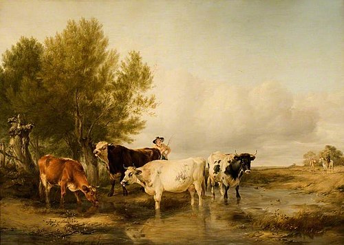 Cattle in a Stream, 1841, Thomas Sidney Cooper