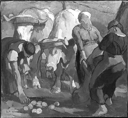 Kartoffelernte, 1919, Emanuel Hegenbarth