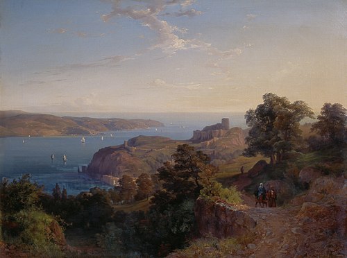 Die Mündung des Bosporus (Yoros Kalesi), 1849, Emanuel Stöckler
