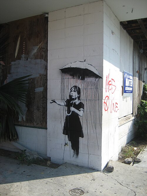 Umbrella Girl, 2008, Banksy