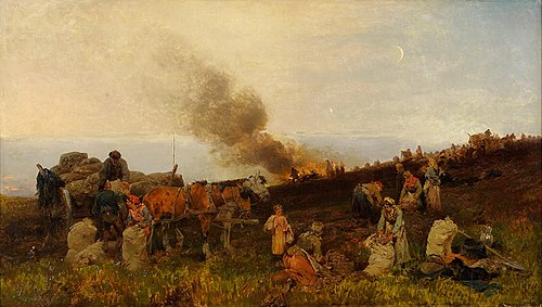 Potato harvest, 1888, Emil Hallatz