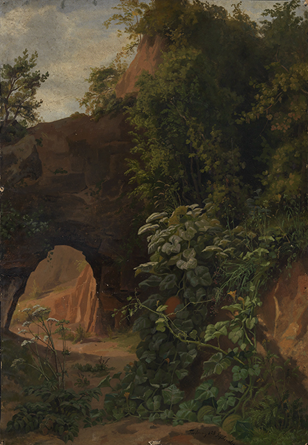 Felsentor mit wildem Kürbis und Schierling, 1860, Emil Lugo