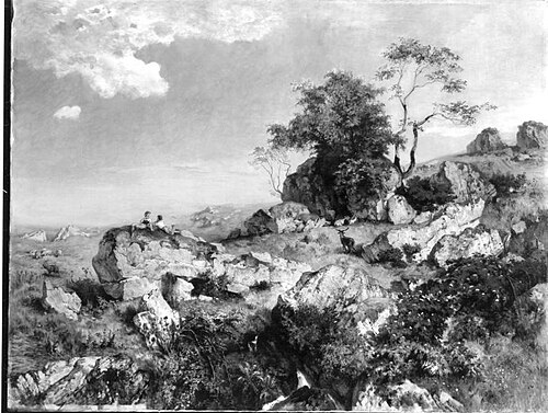 Berghalde mit Hirtenkindern, 1881, Emil Lugo