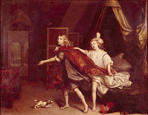 Jozef en de vrouw van Potifar, 1680, Reinier de La Haye