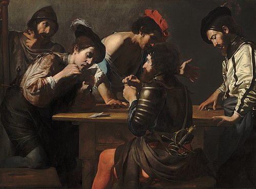 Soldiers Playing Cards and Dice (The Cheats), 1618, Valentin de Boulogne