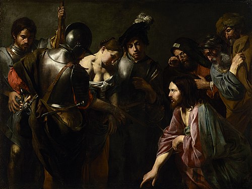 Jésus et la femme adultère, 1620, Valentin de Boulogne