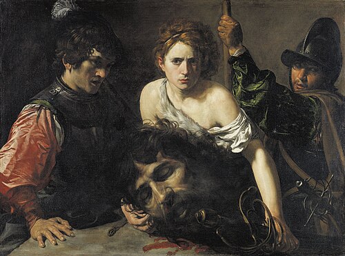 David With the Head of Goliath and two Soldiers, 1620, Valentin de Boulogne