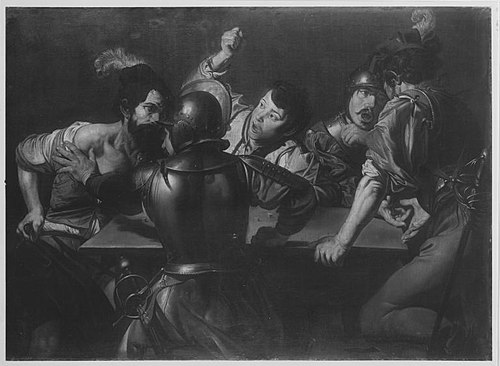 Soldaten beim Würfelspiel (Kopie nach), 1611, Valentin de Boulogne