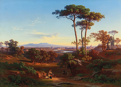 View of Rome from Monte Mario, 1850, Johann Jakob Frey