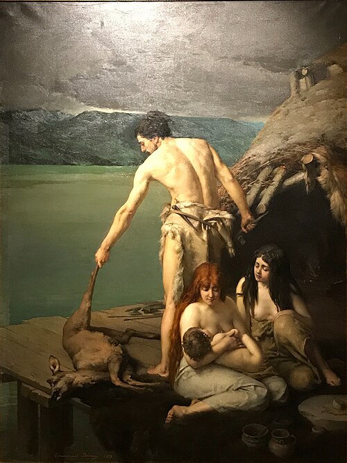 Une famille lacustre au lac de Bienne (Suisse), 1878, Emmanuel Benner