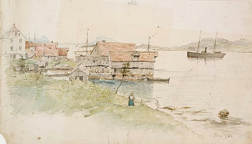 Rantamaisema, Florö, 1886, Oscar Kleineh