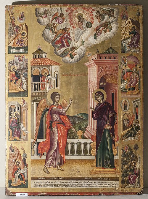 Annunciation of the Theotokos (Tzanes), 1640, Emmanuel Tzanes