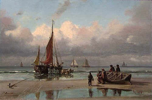 Beach with Boats, 1888, Johan Jacob Bennetter