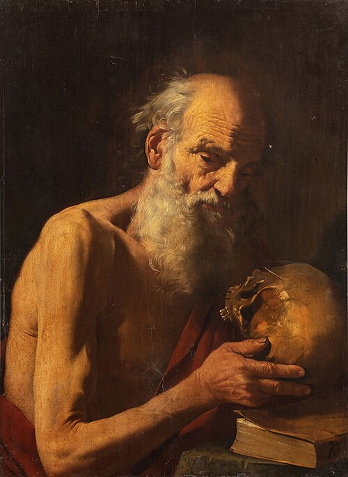 Saint Jerome contemplating a skull, 1650, Lucas van Valckenborch