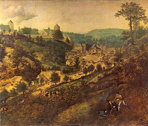 Vue de Burtscheid près d'Aix-la-Chapelle, 1570, Lucas van Valckenborch