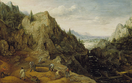 Paysage avec travaux de fer, 1595, Lucas van Valckenborch