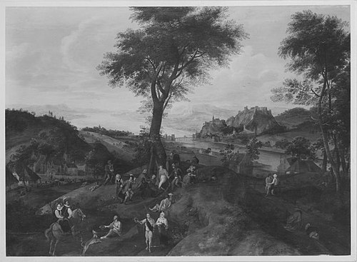 Landschaft mit Kirmes, 1568, Lucas van Valckenborch