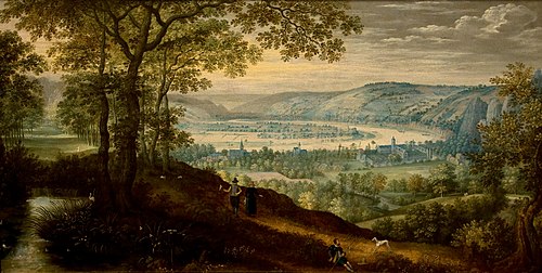 Landscape near Dinant, 1575, Lucas van Valckenborch