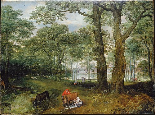 Animals Grazing beneath Trees, 1573, Lucas van Valckenborch