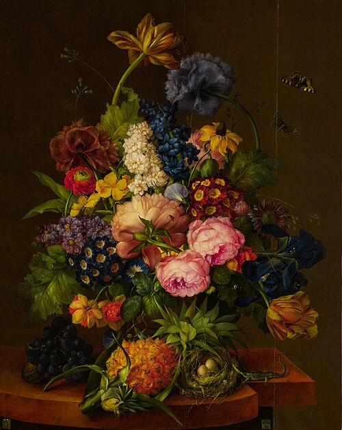 Flowers and Pineapple on an Entablature, , Franz Xaver Petter