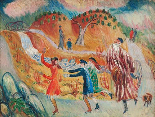 Children Roller Skating, 1913, William James Glackens