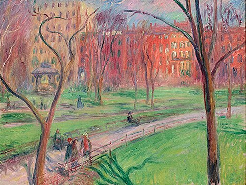 Early Spring, Washington Square, 1910, William James Glackens