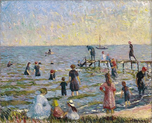 Bathing at Bellport, Long Island, 1912, William James Glackens