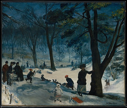 Central Park en hiver, 1905, William James Glackens