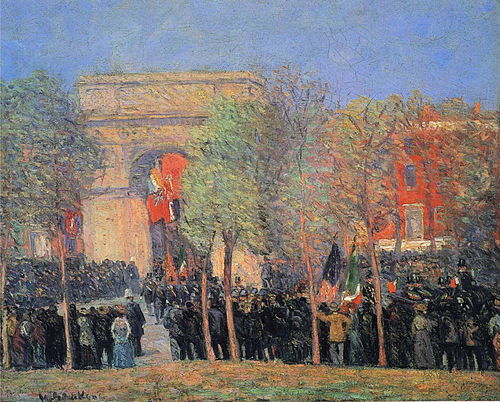 Célébration italo-américaine, Washington Square, 1912, William James Glackens