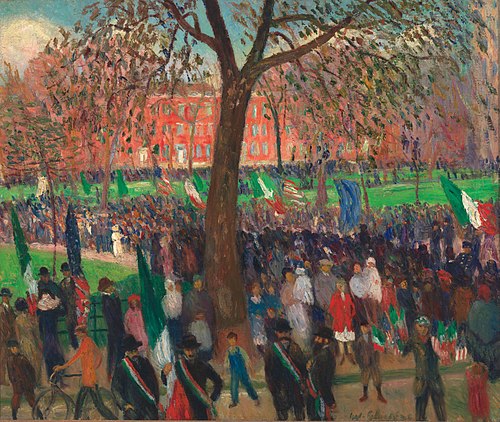 Parade, Washington Square, 1912, William James Glackens