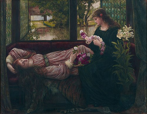 Wreath of Roses, 1880, Marie Spartali Stillman