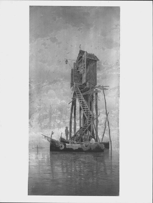A Shrine to the Madonna on the Venetian Lagoon near Chioggia, , Hermann David Salomon Corrodi