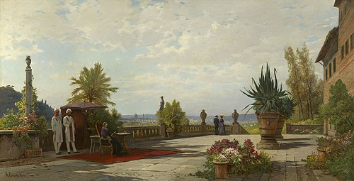Queen Victoria on the Terrace of Villa Palmieri, 1895, Hermann David Salomon Corrodi
