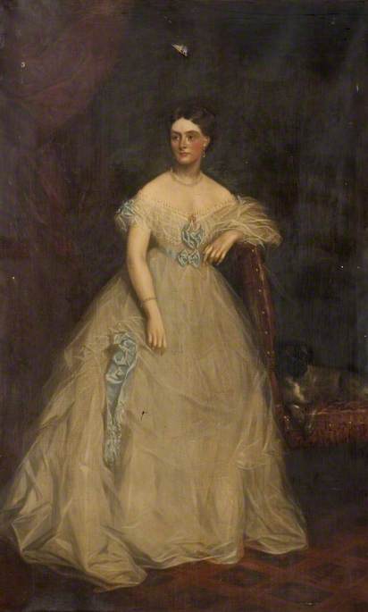 Portrait of a Lady Wearing a White Dress, , Richard Buckner